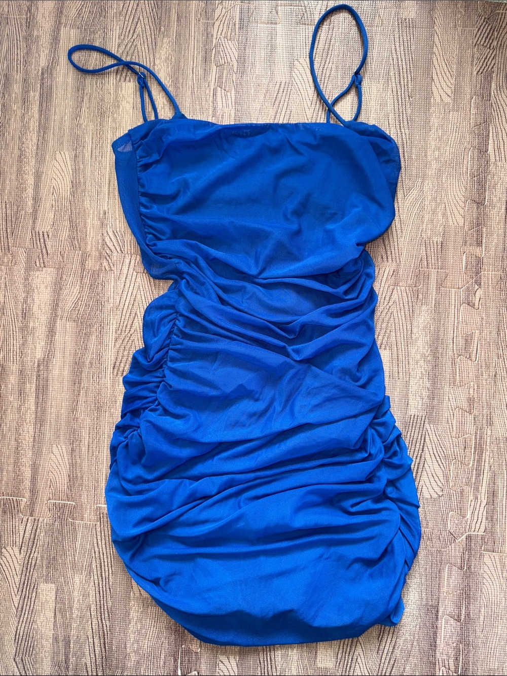 LUCY IN THE SKY BRIGHT BLUE OPEN BACK DRESS SIZE SMALL